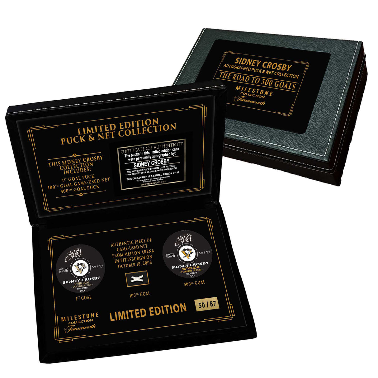 Sidney Crosby Signed 'Road to 500 Goals' Puck in Deluxe Case (Limited Edition of 87) - AUCTION