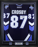 Sidney Crosby Signed Jersey Framed Oceanic Pro Blue CCM