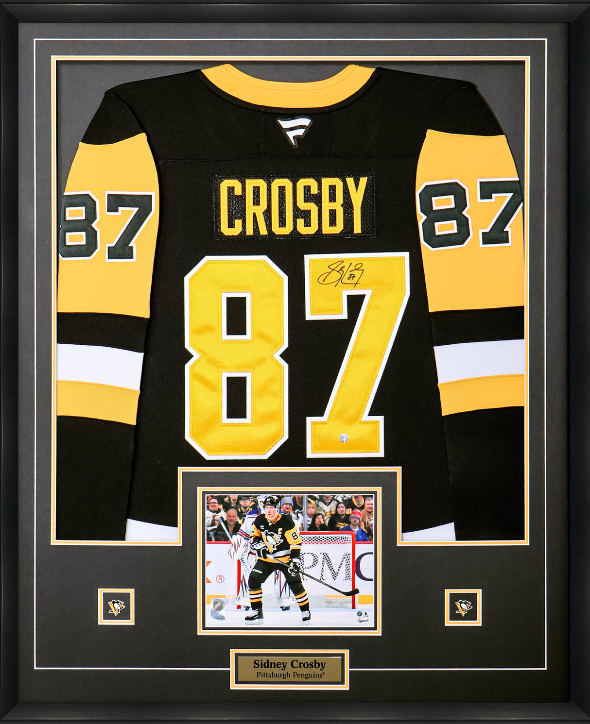 Sidney Crosby Signed Framed Jersey Penguins Black Fanatics Premium - AUCTION