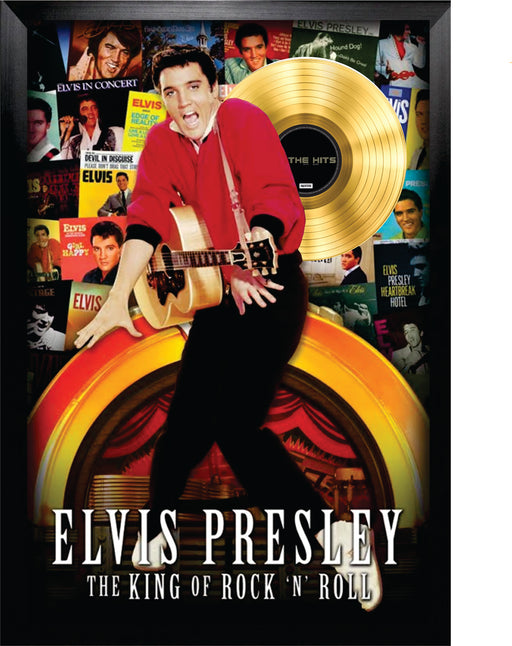 Elvis Presley Framed King of Rock n Roll With Gold LP - Frameworth Sports Canada 