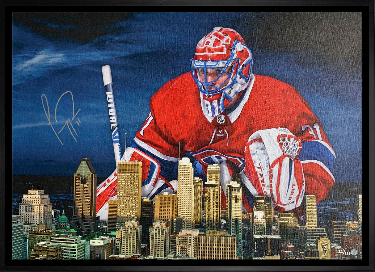 Carey Price Signed Framed 20x29 Montreal Canadiens Skyline Canvas Limited Edition /131 - AUCTION