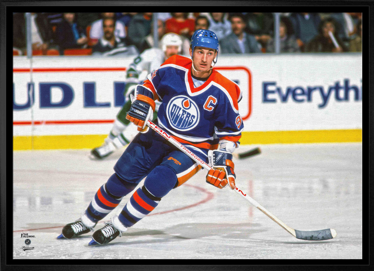 Wayne Gretzky 20x29 Framed Canvas Oilers Action-H