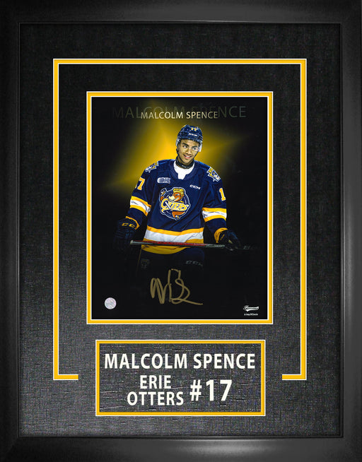 Malcolm Spence Signed 8x10 Etched Mat Erie Otters Player Portrait-V - Frameworth Sports Canada 