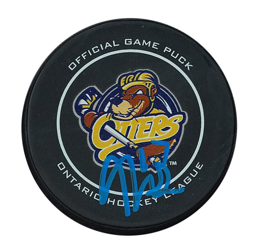 Malcolm Spence Signed Official Game Puck Erie Otters - Frameworth Sports Canada 