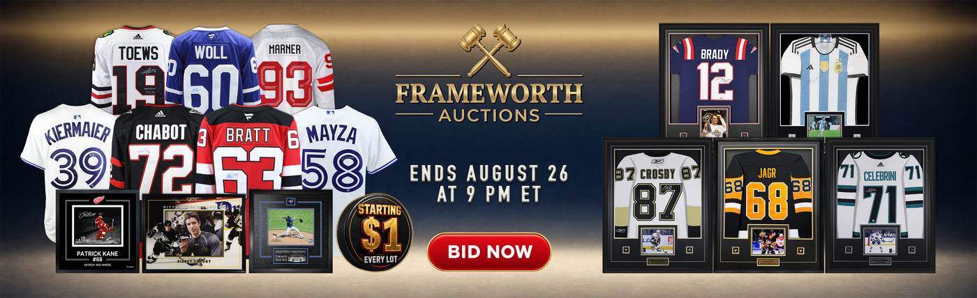 Frameworth Weekly Auction banner — ends August 26 at 9 PM ET