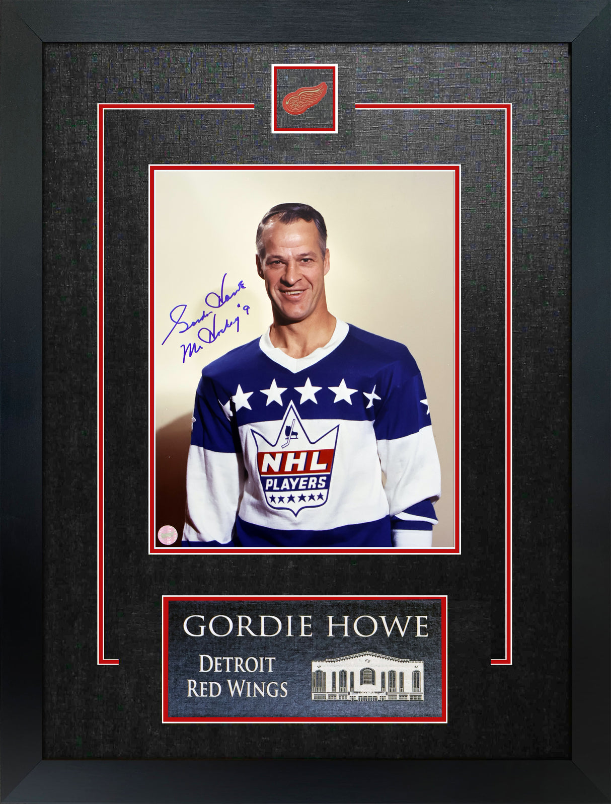 Gordie Howe Signed Framed 8x10 Detroit Red Wings