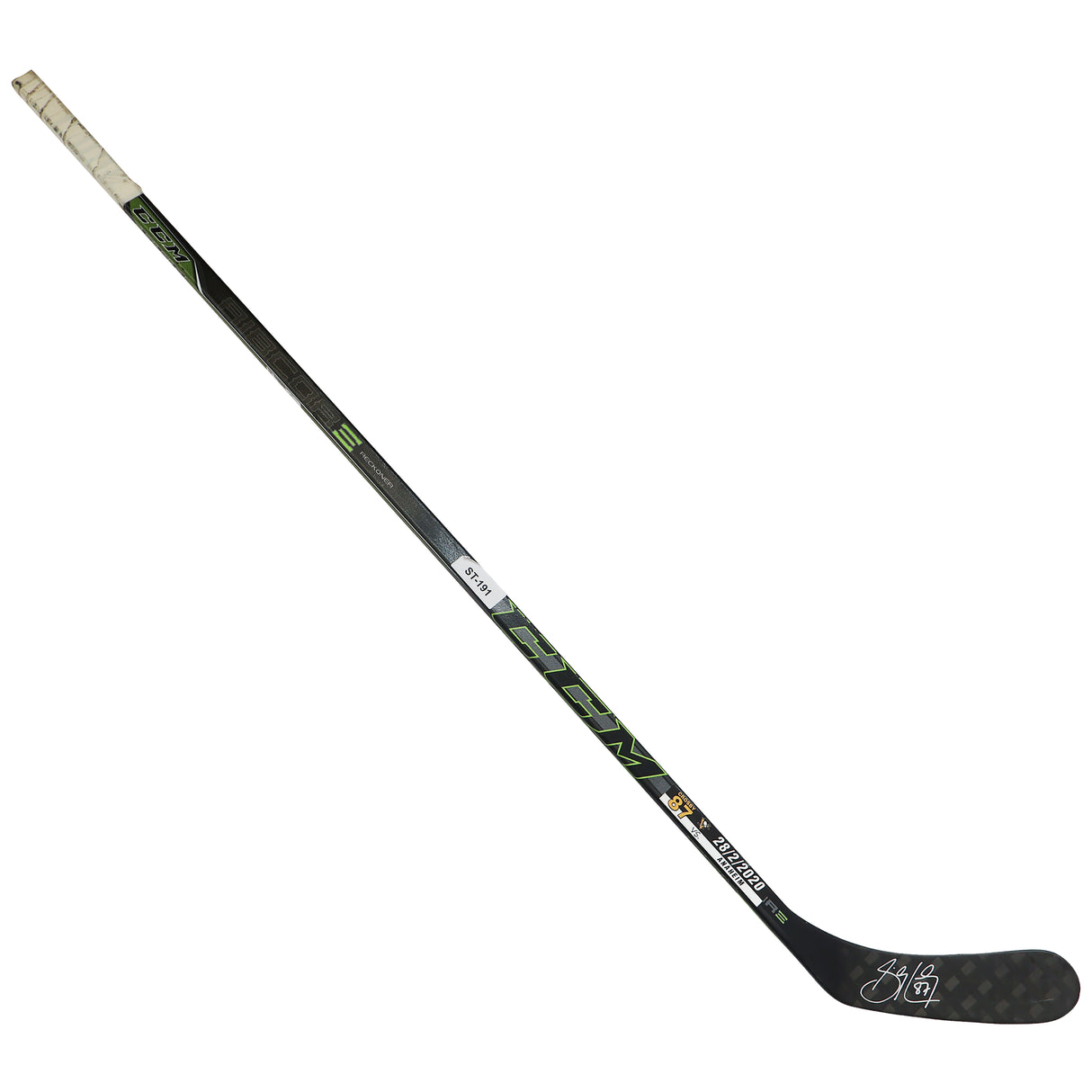 Sidney Crosby Signed Pittsburgh Penguins Game Used Stick vs Anaheim Ducks Feb 28, 2020