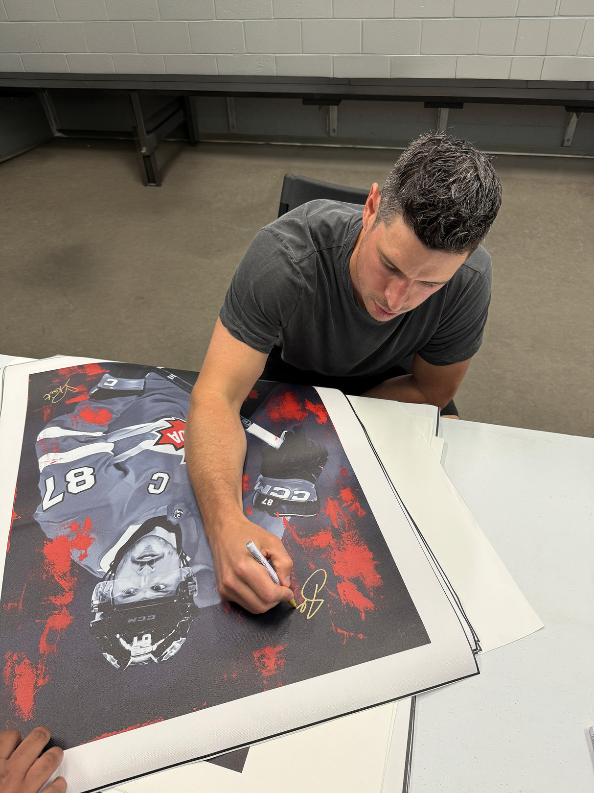 Sidney Crosby and Kait Schoeb Dual Signed Framed 22.5x30 2025 Four Nations Canvas (Limited Edition of 25)