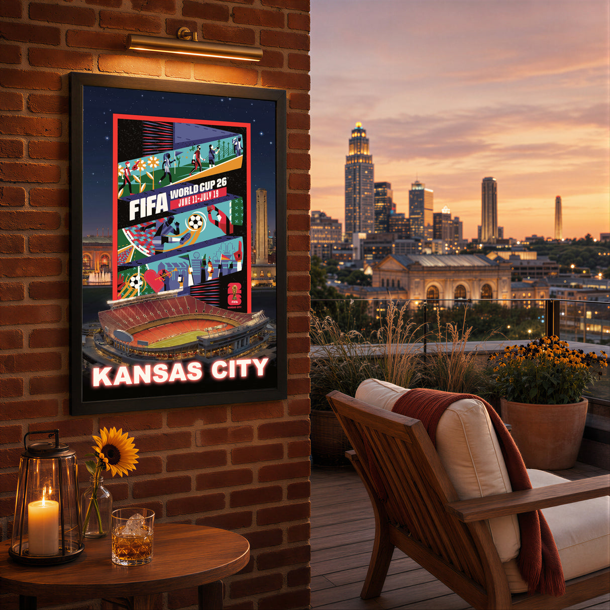 Kansas City Host City Edition 19.5x28 Frame 2026 Officially Licensed FIFA World Cup Poster