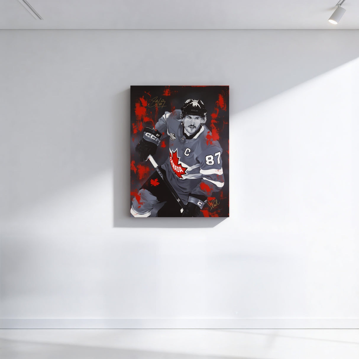 Sidney Crosby and Kait Schoeb Dual Signed Original Painting Unframed 30x40 (Limited Edition 1 of 1)