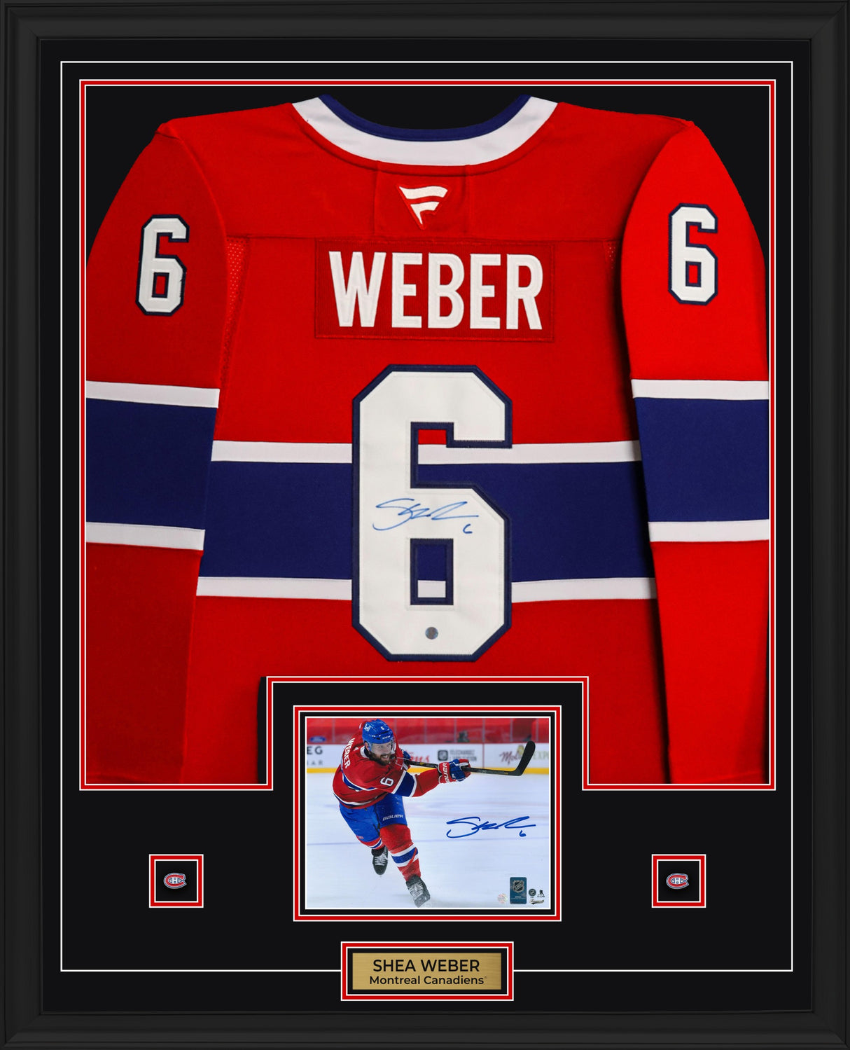 Shea Weber Signed Montreal Canadiens Framed 34x42 Home Fanatics Premium Jersey with Signed Photo - AUCTION