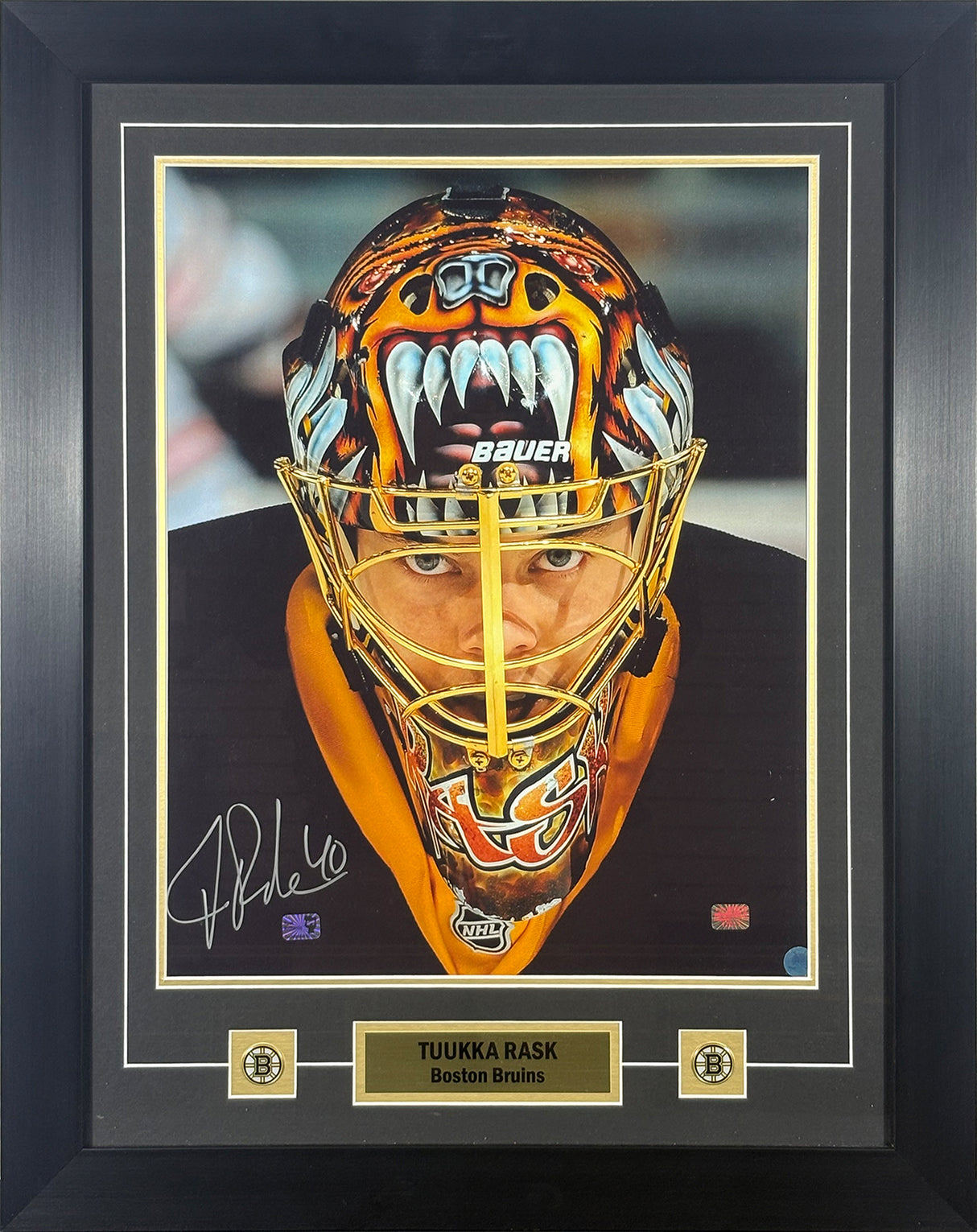 Tuukka Rask 24x30 Frame Boston Bruins Mask Close Up - AUCTION