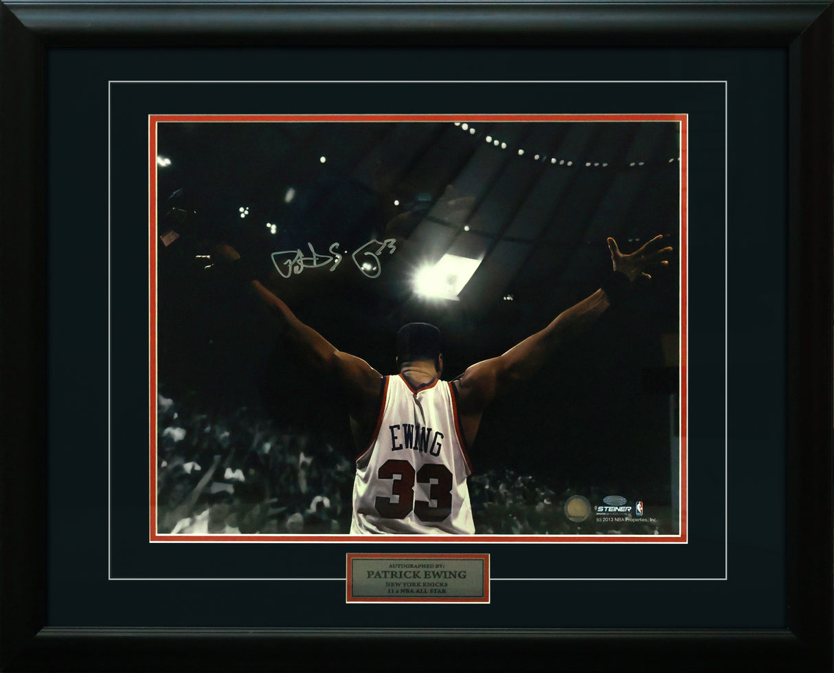 Patrick Ewing Signed New York Knicks Framed 16x20 Photo - AUCTION