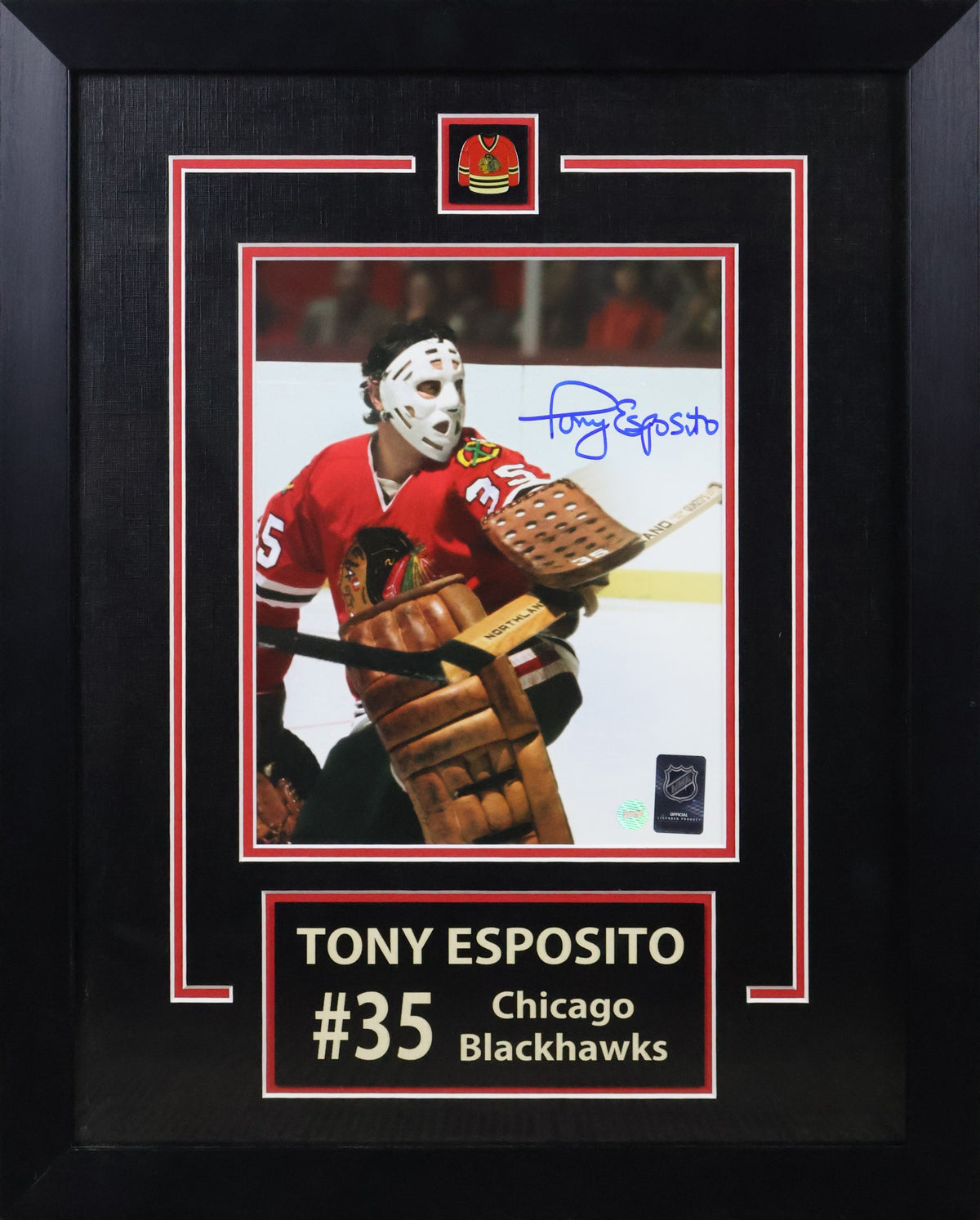 Tony Esposito Signed Chicago Blackhawks Framed 8x10 Photo - AUCTION