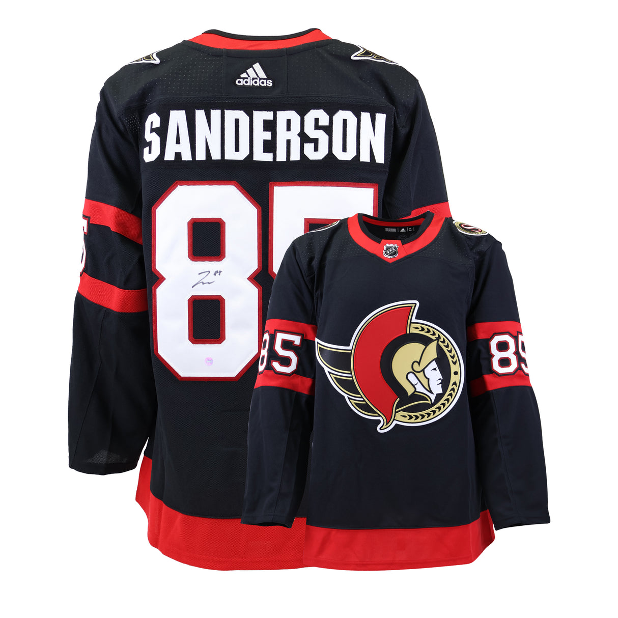 Jake Sanderson Signed Ottawa Senators Adidas Authentic Home Jersey