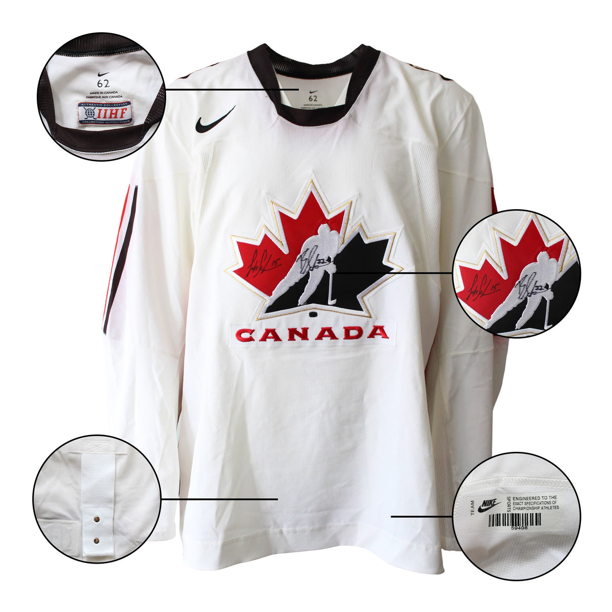 Luke Schenn & Brandon Sutter Dual Signed 2008 IIHF World Junior Championship Game Model Jersey - AUCTION