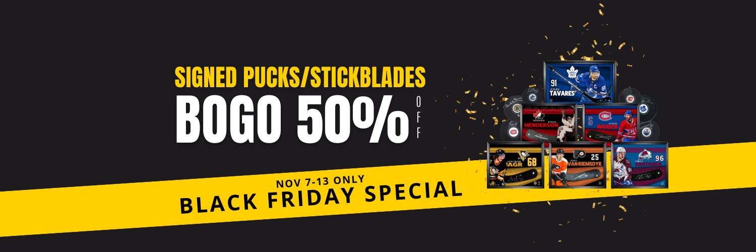 THIS WEEK ONLY - Signed Pucks and Stick-Blades BOGO 50% OFF!