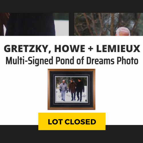 Wayne Gretzky, Gordie Howe, and Mario Lemieux Multi-Signed Framed Pond of Dreams Photo (Limited Edition 299/299)