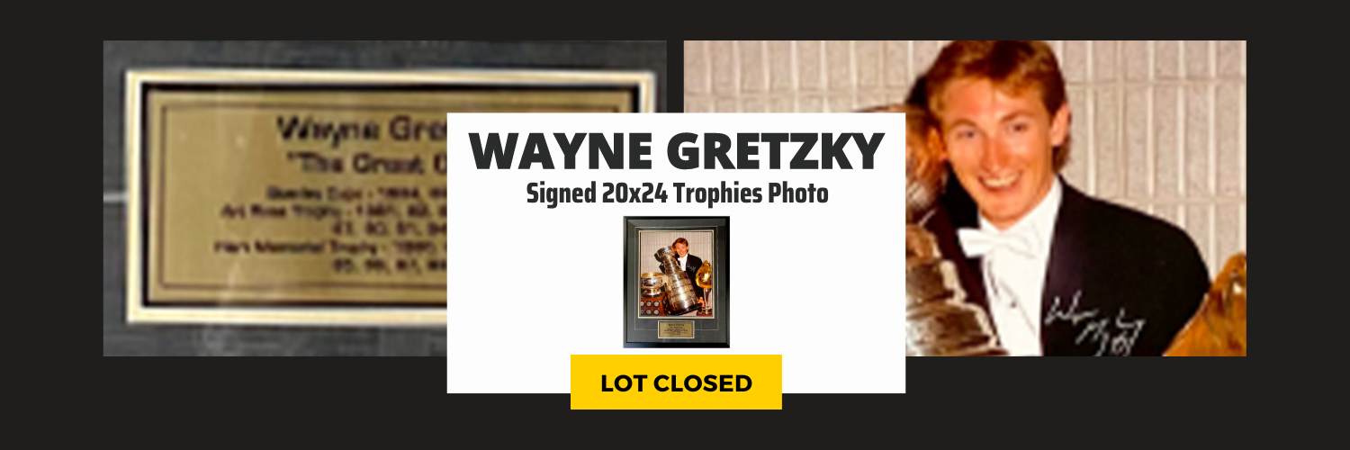 Wayne Gretzky Signed Framed 20x24 Posed with Trophies Photo (Limited Edition 24/299)