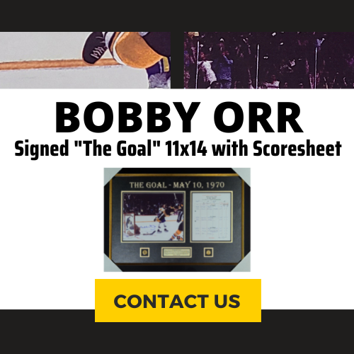 Bobby Orr Signed Framed “The Goal” 11x14 Photo with Scoresheet (LE 1/144)