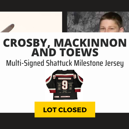 Sidney Crosby, Nathan MacKinnon, and Jonathan Toews Multi-Signed Shattuck St. Mary’s Limited Edition Milestone Jersey
