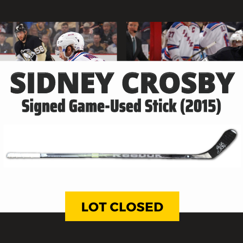 Sidney Crosby Signed and Game Used Stick vs the NY Rangers (2015)
