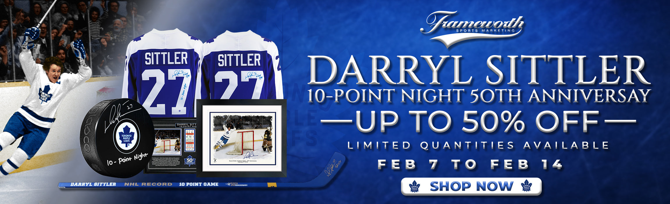 Darryl Sittler Autographed Memorabilia and Collectibles. Frameworth Sports