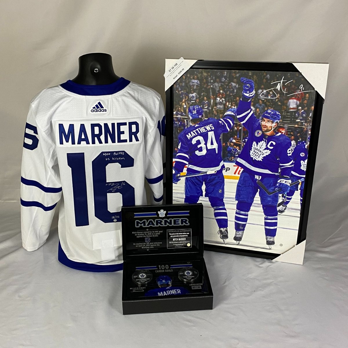 Mitch Marner Signed Toronto Maple Leafs White Adidas Jersey Inscribed 400  Point vs Kraken Limited Edition /32 - NHL Auctions