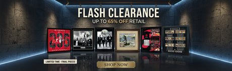 Frameworth Flash Clearance — up to 65% off retail on framed sports, music, and art memorabilia. Limited time, final pieces.