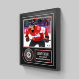 Sidney Crosby Signed Framed Team Canada Puck with 2014 Olympic 8x10 Face-Off Photo