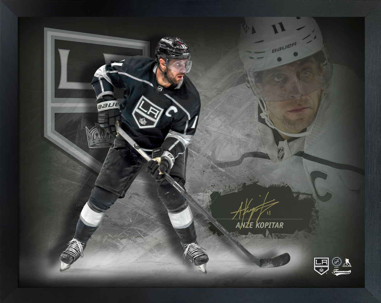 Anze Kopitar Embedded Signature 16x20 PhotoGlass Frame Kings