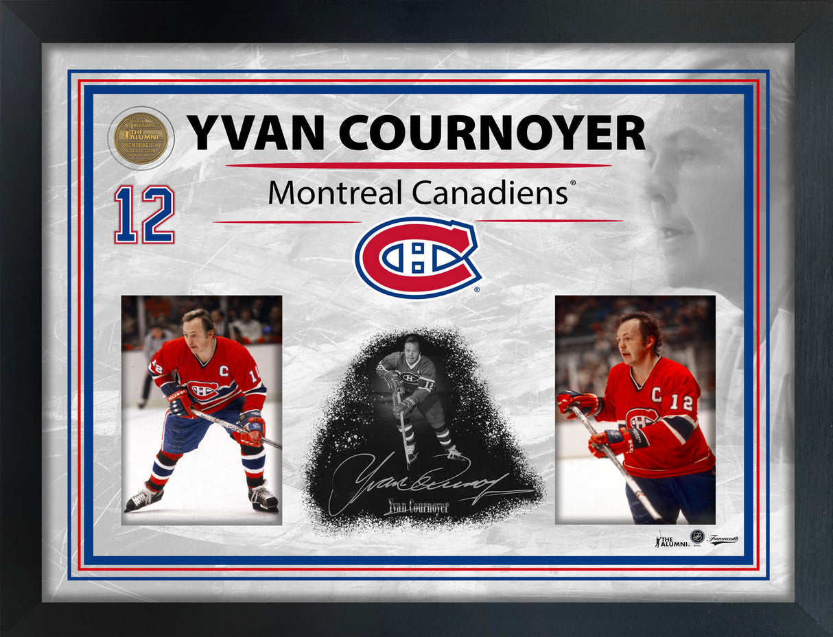 Yven Cournoyer Embedded Signature 16x20 PhotoGlass Frame Canadiens