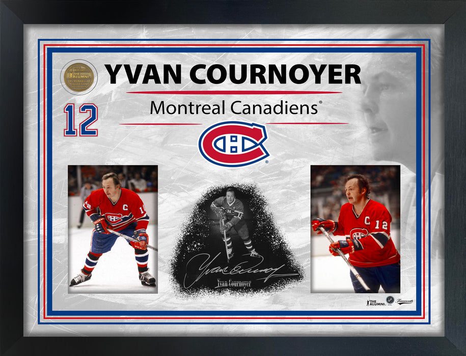 Yven Cournoyer Embedded Signature 16x20 PhotoGlass Frame Canadiens - Frameworth Sports Canada 