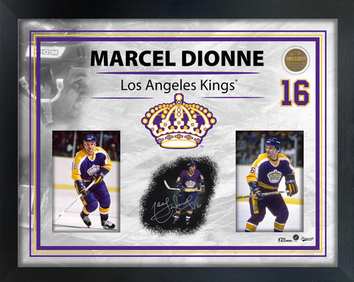 Marcel Dionne Embedded Signature 16x20 PhotoGlass Frame Kings - Frameworth Sports Canada 