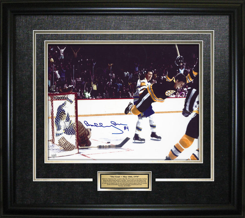 Bobby Orr Boston Bruins Signed Framed 11x14 The Goal Photo