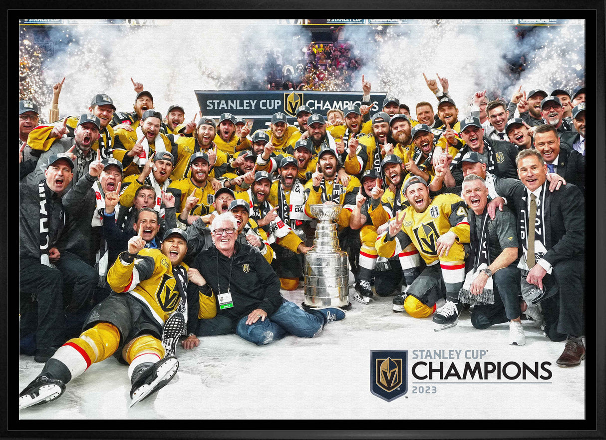 Vegas Golden Knights 20x29 Framed Canvas 2023 Stanley Cup