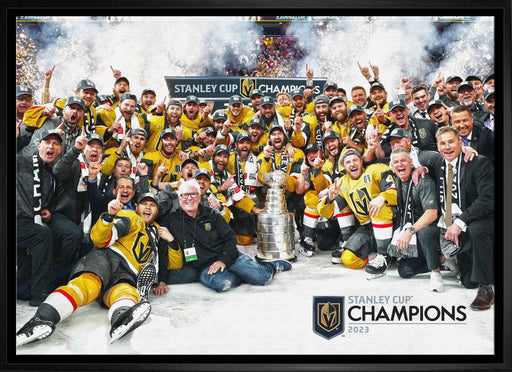 Vegas Golden Knights 20x29 Framed Canvas 2023 Stanley Cup - Frameworth Sports Canada 