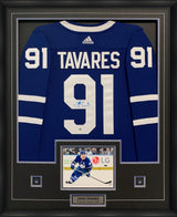 John Tavares Signed Framed Toronto Maple Leafs Blue Adidas Authentic Jersey