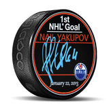 Nail Yakupov Edmonton Oilers Signed 1st NHL Goal Puck