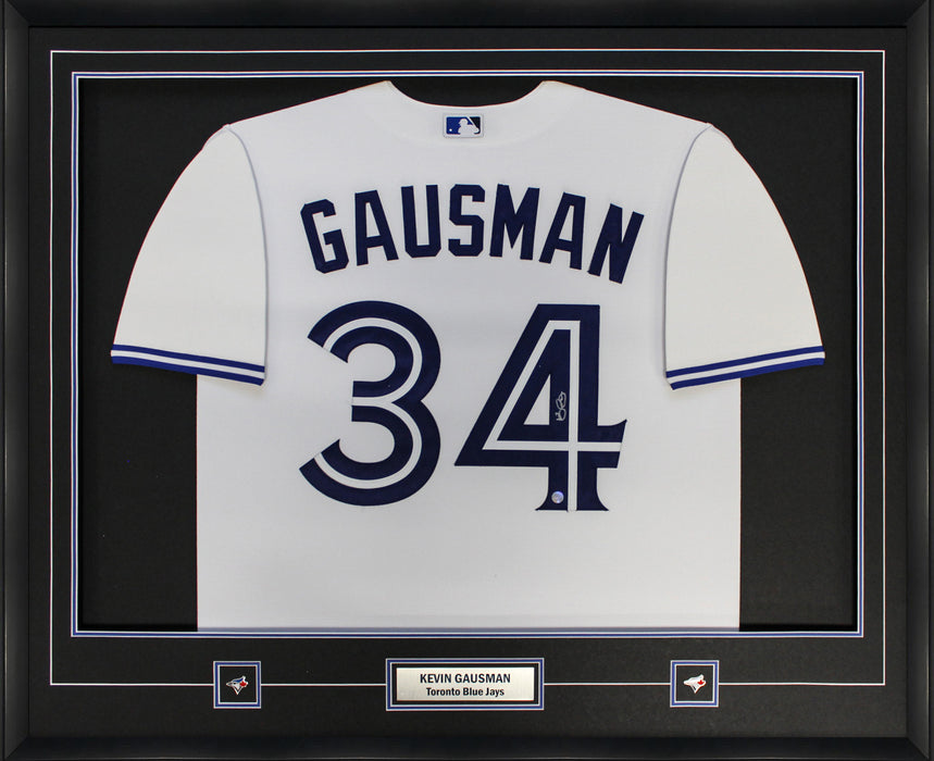 Kevin Gausman Signed Jersey Framed Blue Jays White Nike Replica