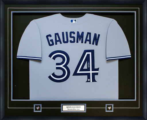 Kevin Gausman Signed Jersey Framed Blue Jays Grey Nike Replica - Frameworth Sports Canada 