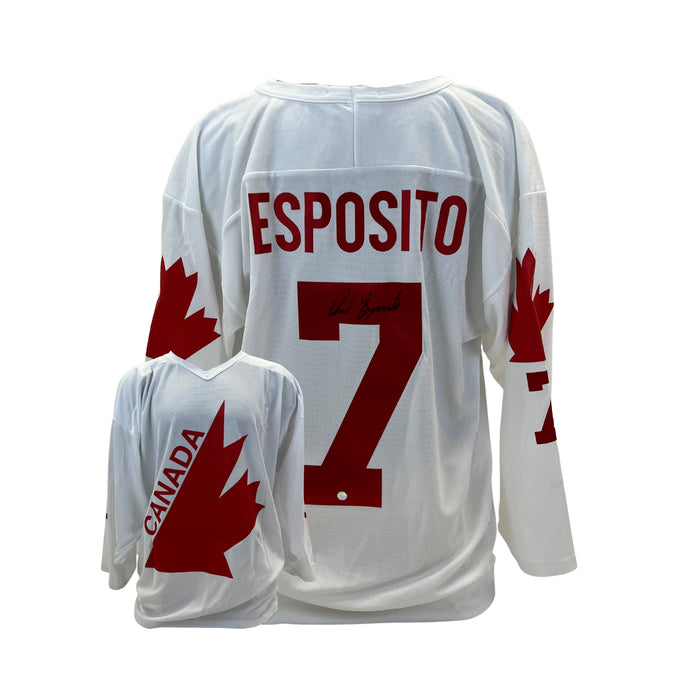 Phil Esposito Signed Team Canada Replica 1976 White Jersey - Frameworth Sports Canada 