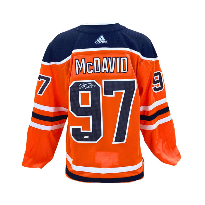 Connor McDavid Signed Jersey Oilers Orange Adidas