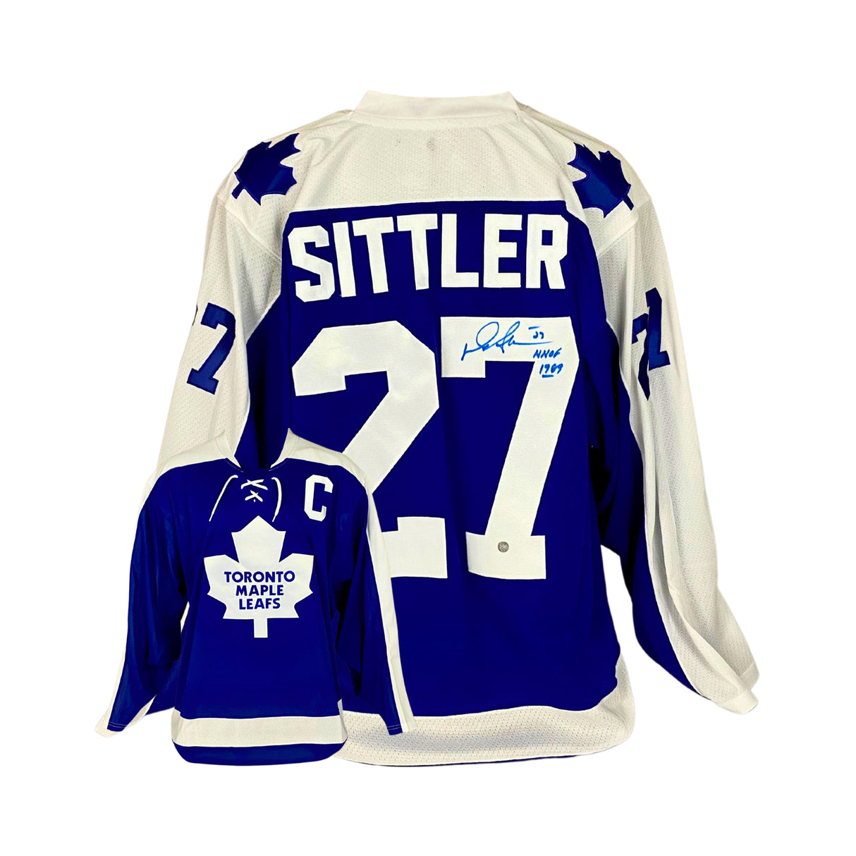 Darryl Sittler signed Toronto Maple Leafs Adidas Classic Jersey Inscribed with "HHOF 1989"