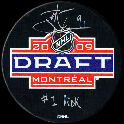 John Tavares Signed 2009 NHL Draft Puck with "1st Pick" Inscribed - Frameworth Sports Canada 