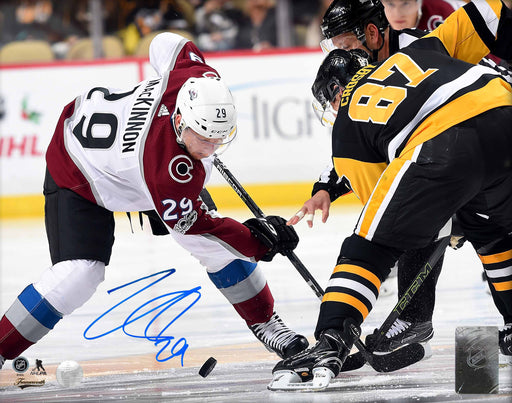 Nathan MacKinnon Colorado Avalanche Signed 8x10 vs. Crosby Photo - Frameworth Sports Canada 