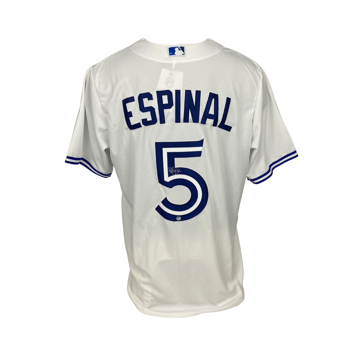 Santiago Espinal Signed Toronto Blue Jays Replica Nike White Jersey