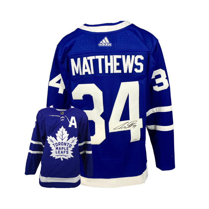 Matthews,A Signed Jersey Maple Leafs Blue Adidas