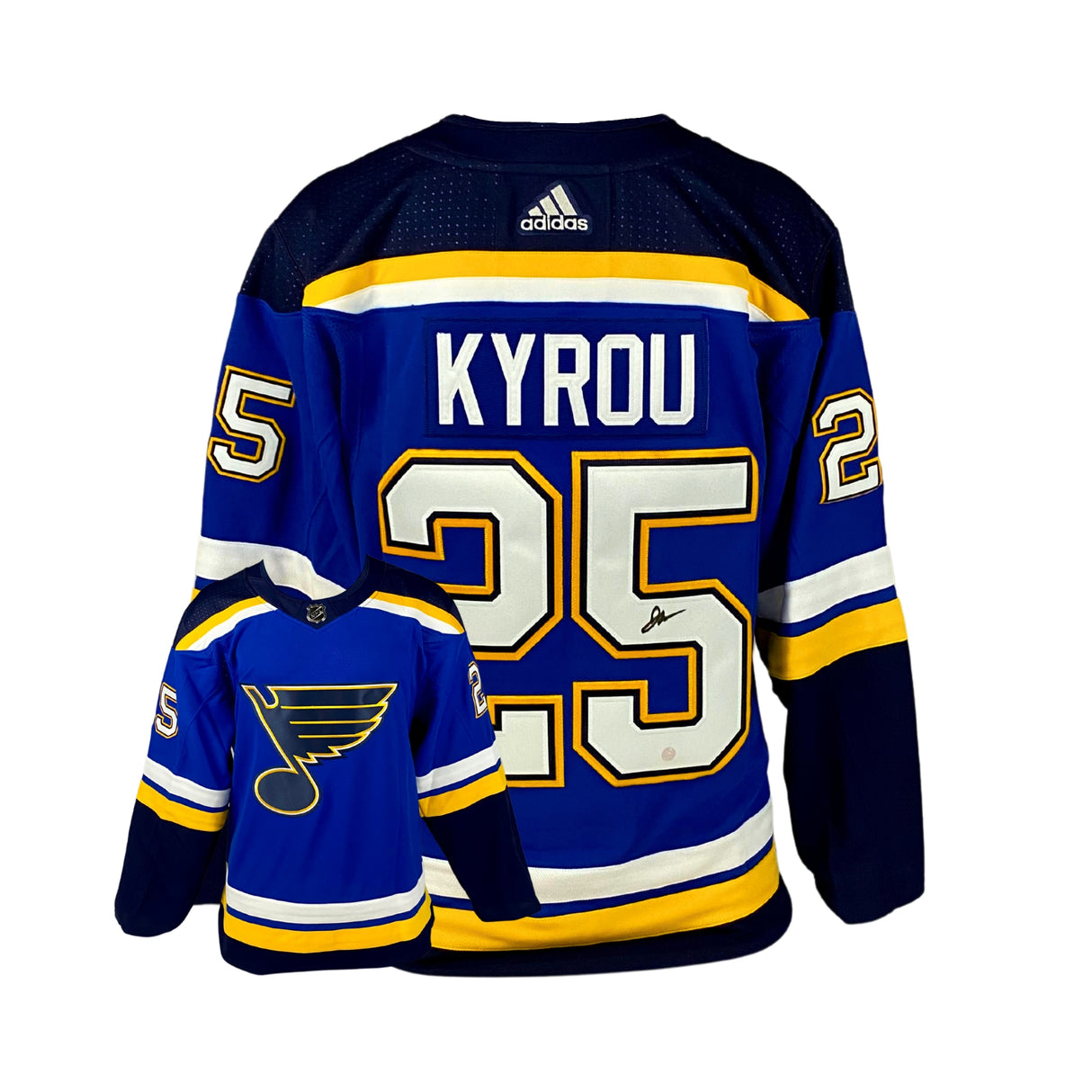 Jordan Kyrou Signed St. Louis Blues Adidas Auth.  Jersey