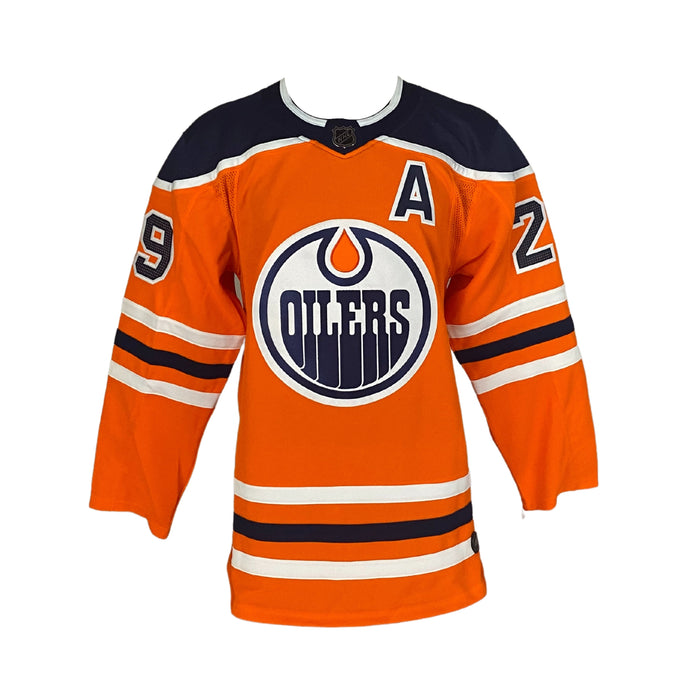 Leon Draisaitl signed Edmonton Oilers Adidas Auth. Jersey with "A" - Frameworth Sports Canada 